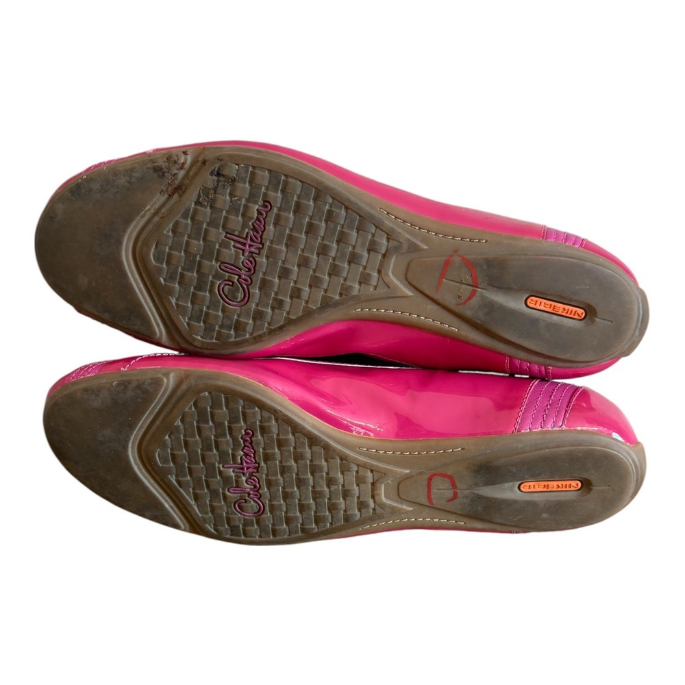 Cole Haan Womens Hot Pink Patent Leather Nike Air Ballet Flats D27496 Size 9B - Picture 8 of 8